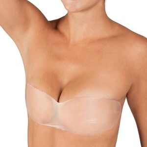 Set of 2 Silicone Skin Bandeau Sticky Backless Strapless Bra Size Medium NIB